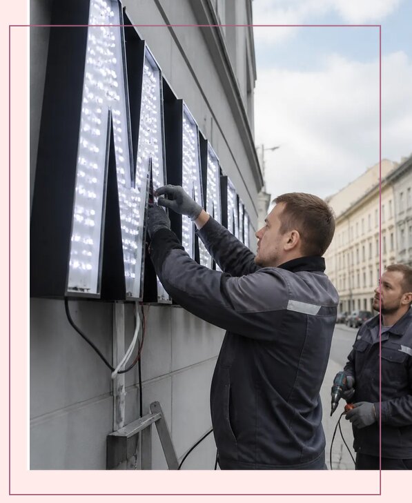 Изготовление и монтаж светодиодных LED вывесок в Армавире
