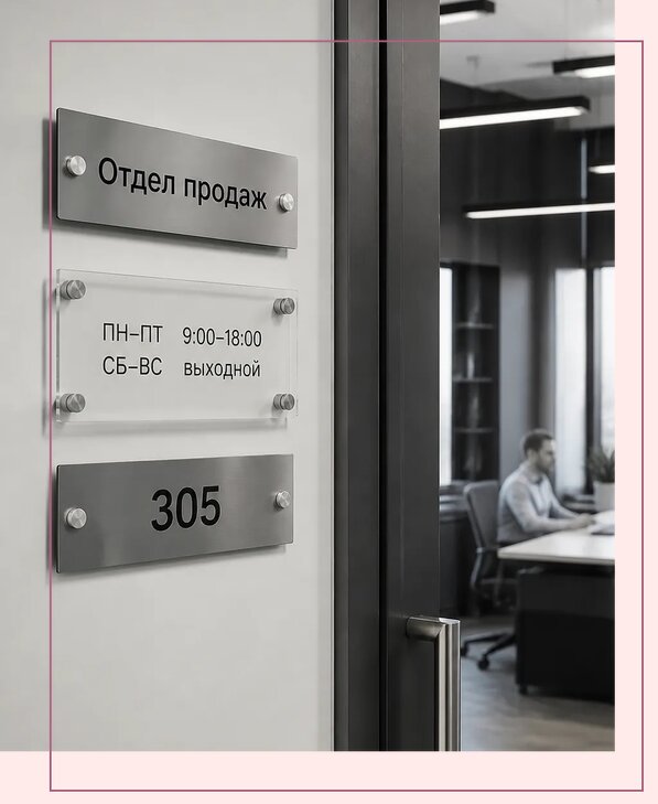 Офисные таблички на дверь в Армавире по цене от 4964 р. | Аванза-Рмв